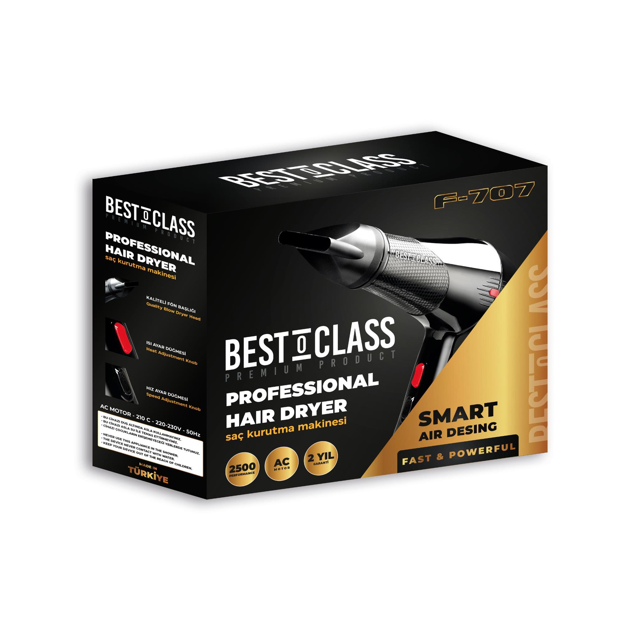 Bestoclass Premium Product F-707 Professionel Saç Kurutma Fön Makinası