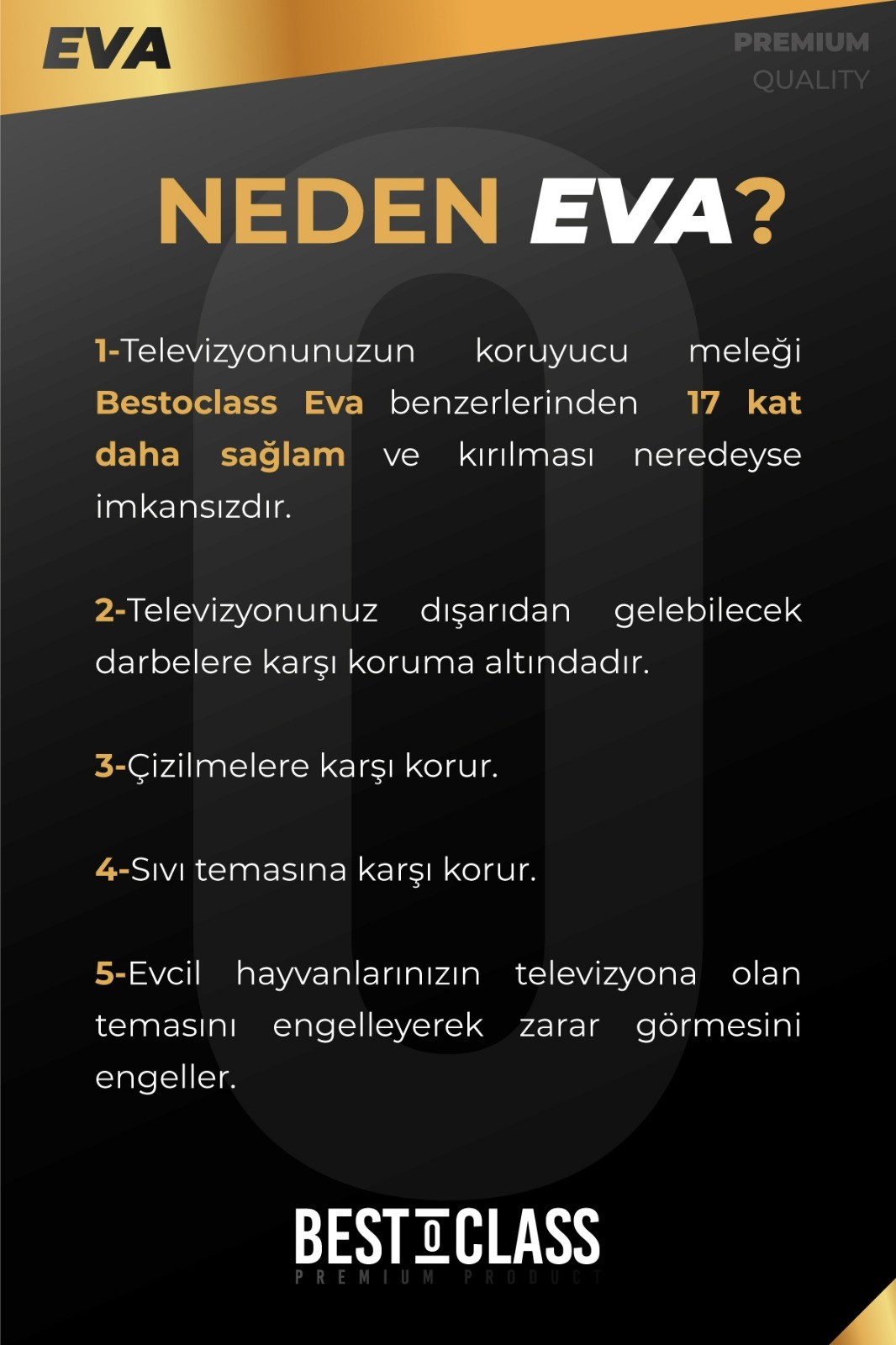 Bestoclass Eva Supersonic Yumatu YMT32 Gerçek Kırılmaz Tv Ekran Koruyucu Düz (Flat) Ekran - Görsel 3
