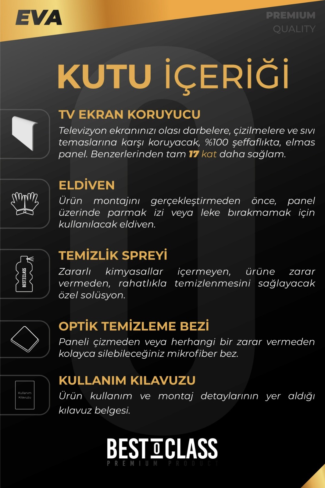 Bestoclass Eva Supersonic Yumatu YMT32 Gerçek Kırılmaz Tv Ekran Koruyucu Düz (Flat) Ekran - Görsel 2