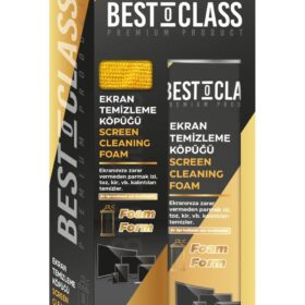 BESTOCLASS Premium Ekran Temizleme Köpüğü 500 ML | TV, Monitör, Laptop, Tablet ve Telefon Ekran Temizleyici | Mikrofiber Bez Dahil | Alkol ve Amonyak İçermez